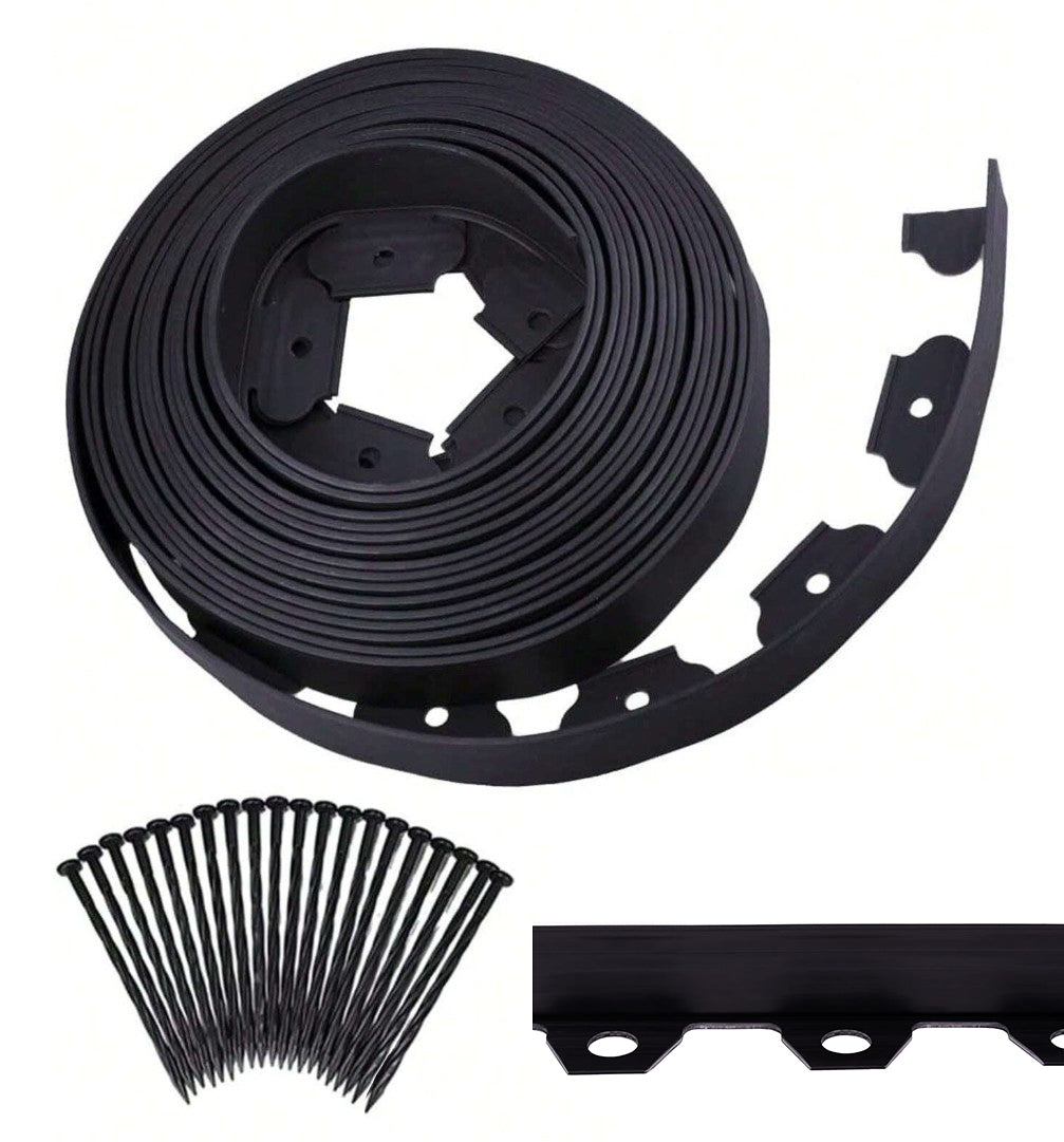 Kit bordura gazon, Zola, 30 ancore incluse, polipropilena, latime 5 cm, lungime 20 m, negru Kit bordura gazon, Zola, 30 ancore incluse, polipropilena, latime 5 cm, lungime 20 m, negru